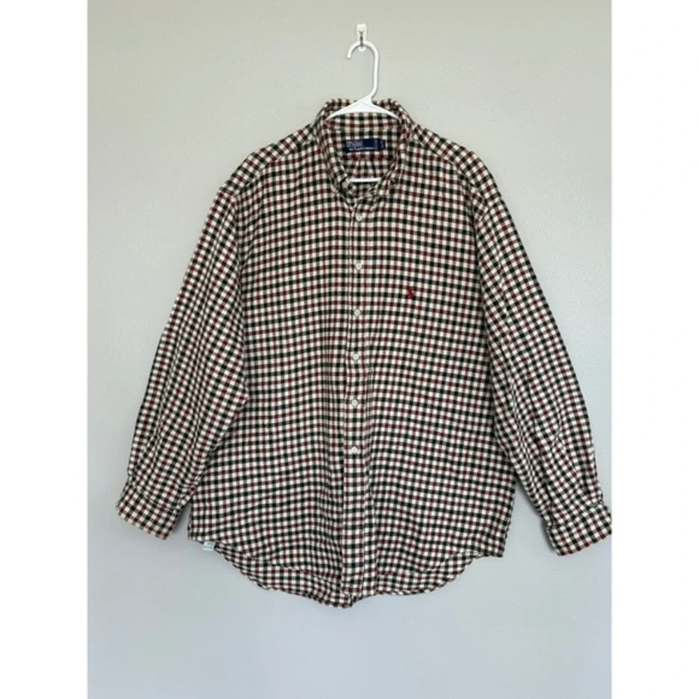 Polo Ralph Lauren Plaid Button Down Shirt Men 2XL cotton Red Pony Classic preppy